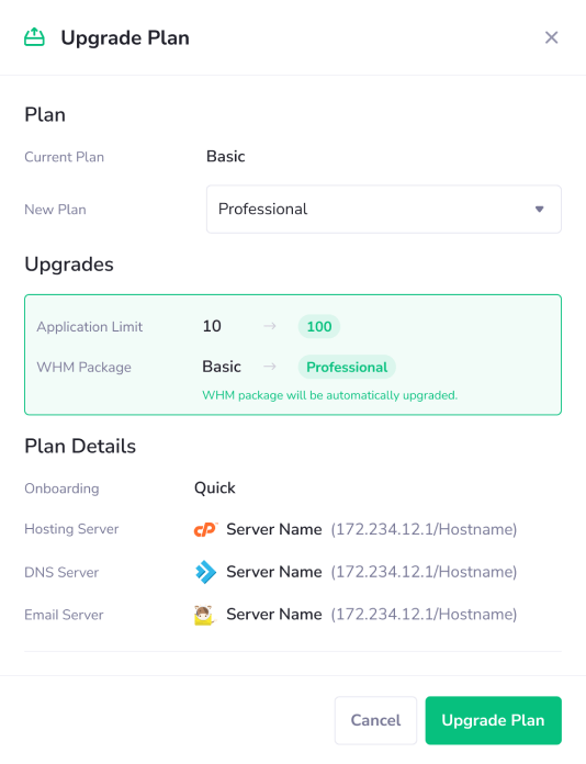 Plan Upgrades - PanelAlpha Billing Integration - Screenshot 2