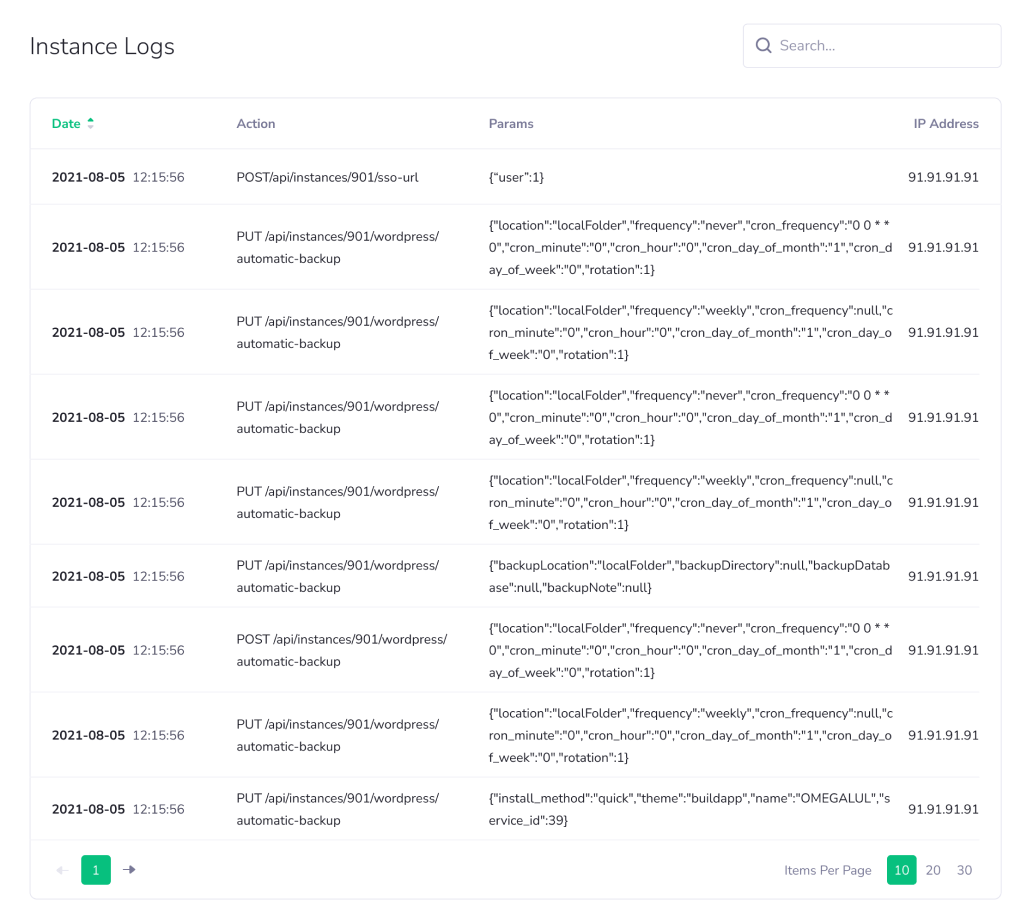 Instance Logs - PanelAlpha Developer Toolkit - Screenshot 1