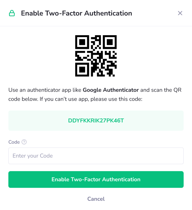 Two-Factor Authentication - PanelAlpha Next-Level Client Panel - Screenshot 3